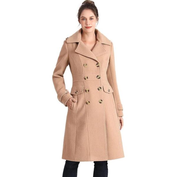 BGSD Women Ady Wool Pea Coat (Regular & Plus Size & Petite)(Camel ...