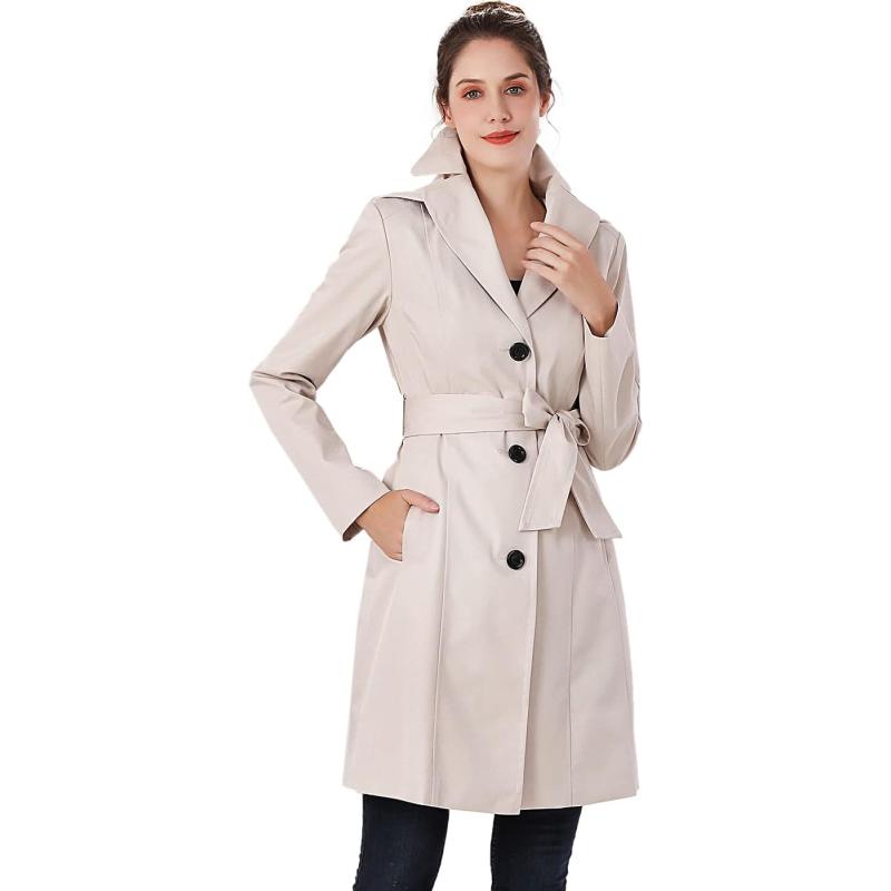 BGSD Women Aleah Waterproof Hooded Trench Coat – Regular & Plus Size ...