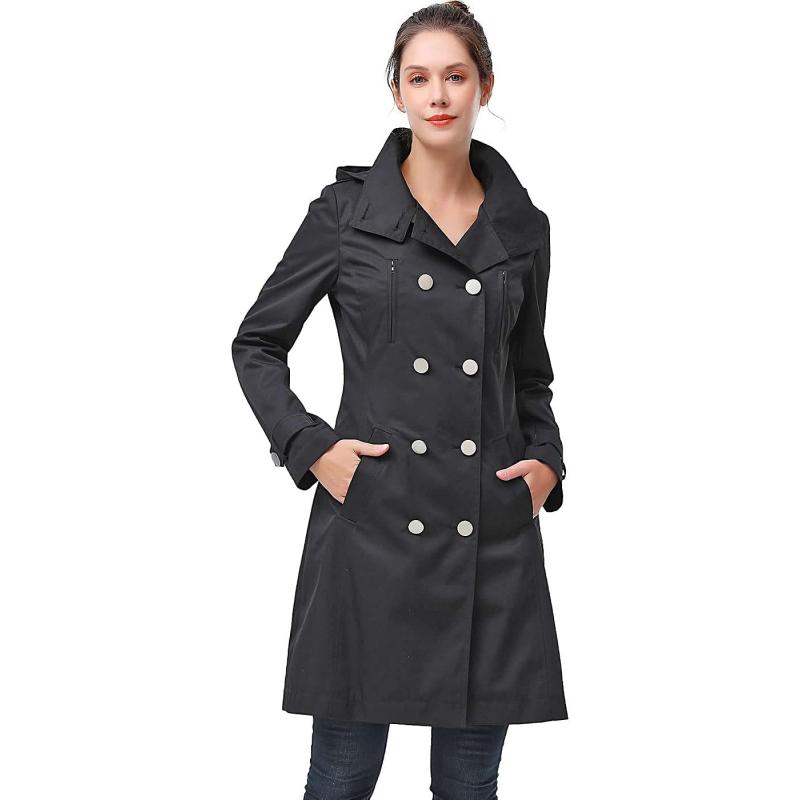 BGSD Women Amari Waterproof Hooded Trench Coat – Regular & Plus Size ...