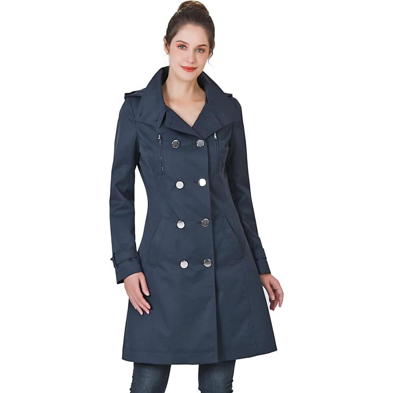 BGSD Women Amari Waterproof Hooded Trench Coat – Regular & Plus Size ...