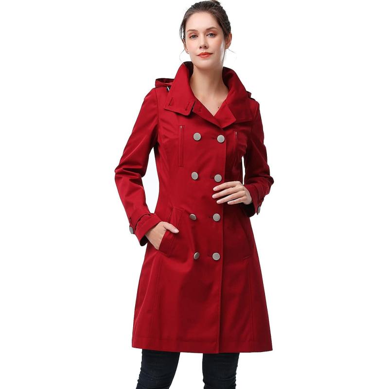 BGSD Women Amari Waterproof Hooded Trench Coat – Regular & Plus Size ...