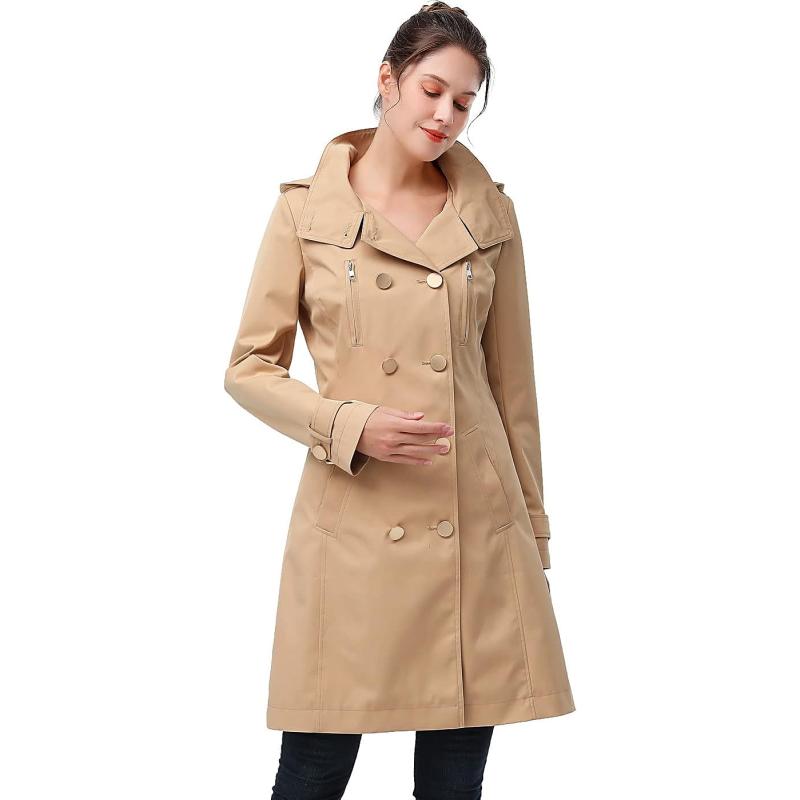 BGSD Women Amari Waterproof Hooded Trench Coat – Regular & Plus Size ...