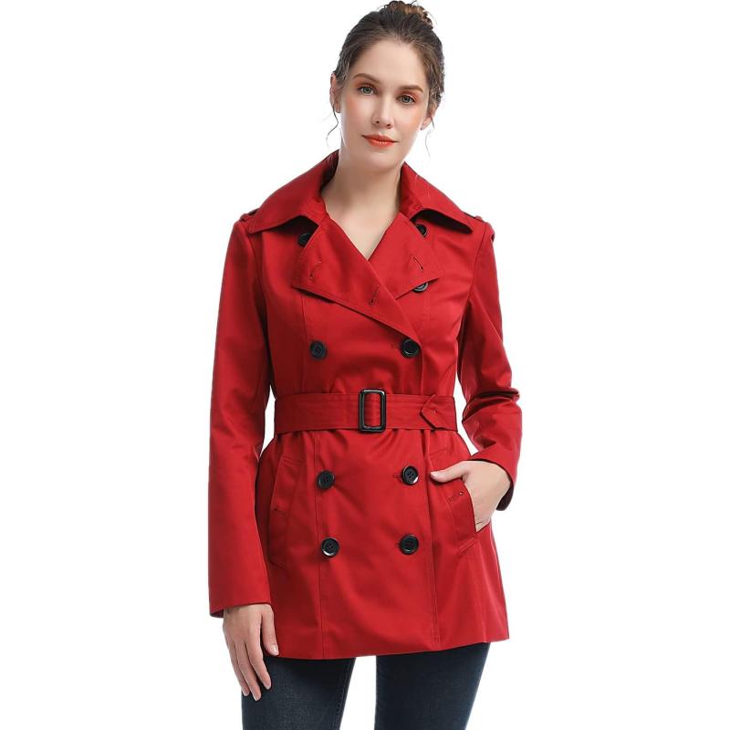 Bgsd Women Evelyn Waterproof Classic Hooded Short Trench Coatred Bgsd Clothing Sale