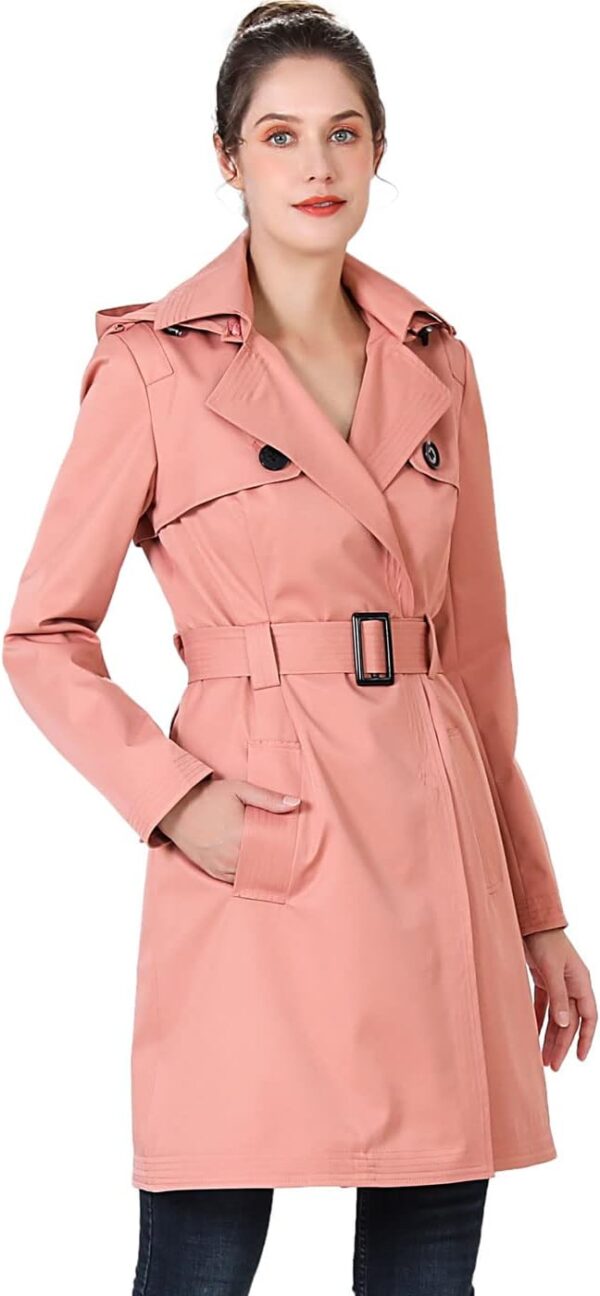 BGSD Women Gabby Waterproof Hooded Trench Coat – Regular & Plus Size ...