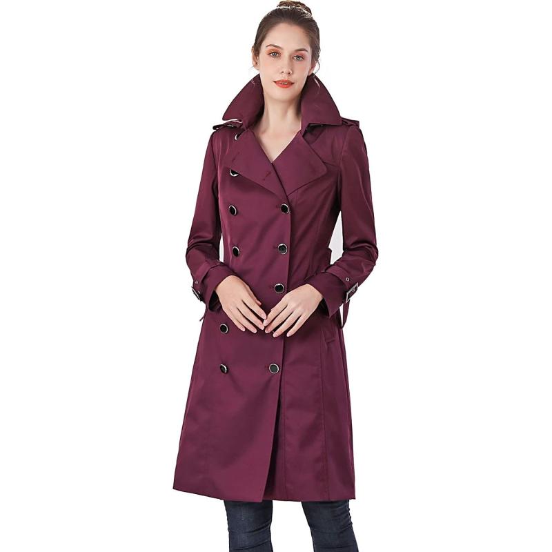 BGSD Women Karla Waterproof Trench Coat – Regular & Plus Size(Grape ...