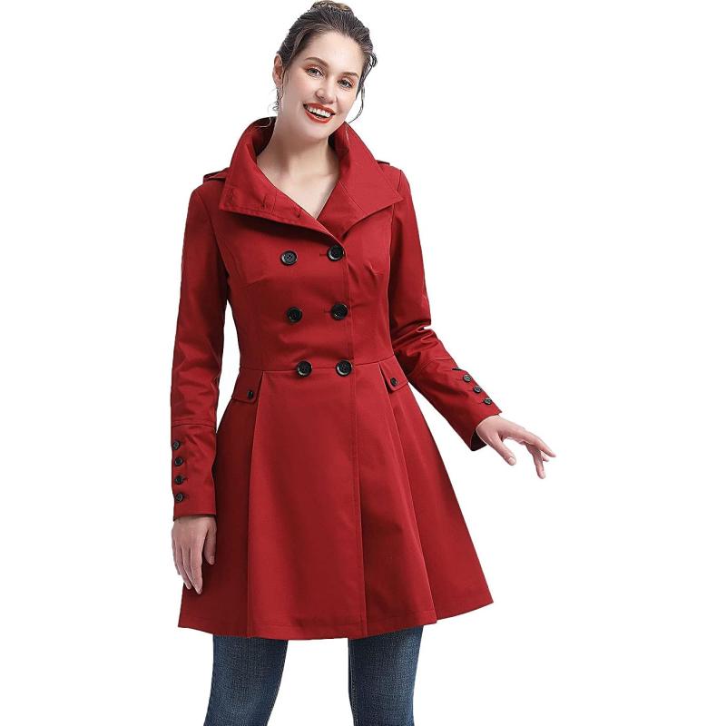 BGSD Women Kayla Waterproof Hooded Mid Length Trench Coat – Regular ...