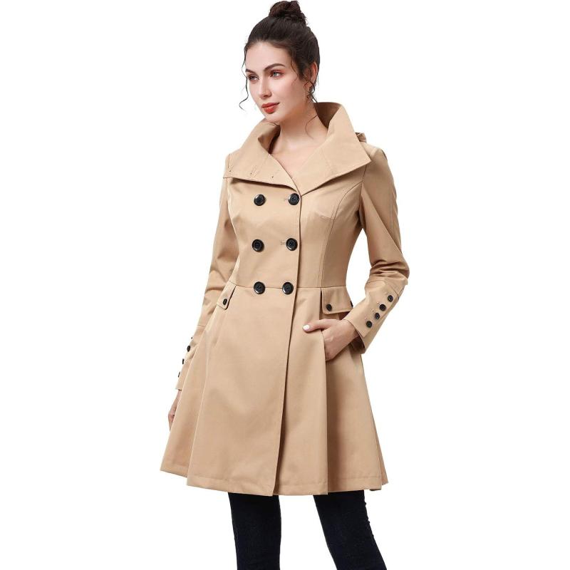 BGSD Women Kayla Waterproof Hooded Mid Length Trench Coat – Regular ...