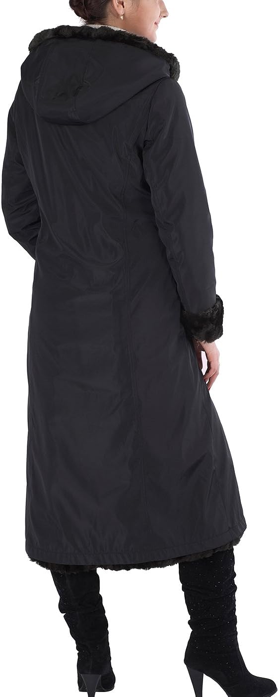 Bgsd women's pauline hooded hot sale faux shearling maxi coat